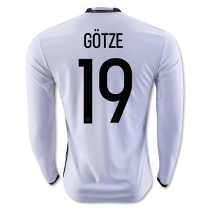 Germany Home Soccer Jersey 2016 GOTZE #19 LS