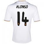 13-14 Real Madrid #14 Alonso Home Jersey Shirt