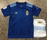 Children Real Oviedo Home Soccer Suits 2019/20 Shirt and Shorts