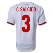 2013 Mexico #3 C.SALCIDO Away White Soccer Jersey Shirt