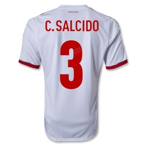 2013 Mexico #3 C.SALCIDO Away White Soccer Jersey Shirt