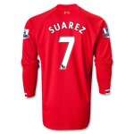 13-14 Liverpool #7 SUAREZ Home Long Sleeve Jersey Shirt