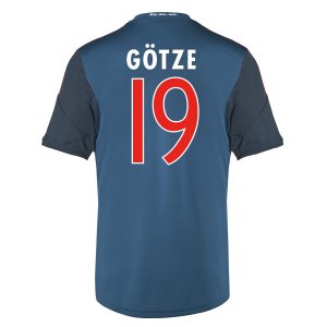 13-14 Bayern Munich #19 Gotze Away Black&Blue Jersey Shirt