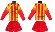 Kids Barcelona 13/14 Away Long Sleeve Kit(Shirt+shorts)