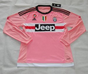 Juventus Away Soccer Jersey 2015-16 Pink LS