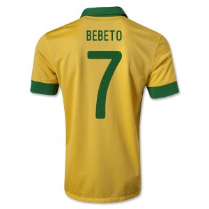 13/14 Brazil #7 Bebeto Yellow Home Jersey Shirt