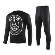 19-20 PSG Big Logo Black Sweat Shirt Kit(Top+Trouser)