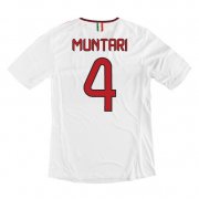 13-14 AC Milan #4 Muntari Away White Soccer Shirt