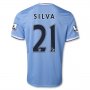 13-14 Manchester City #21 SILVA Home Soccer Shirt