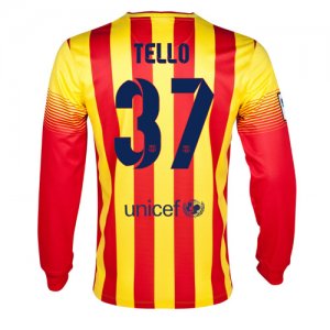 13-14 Barcelona #37 Tello Away Long Sleeve Soccer Jersey Shirt