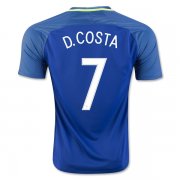 Brazil Away Soccer Jersey 2016 D. COSTA 7