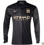 13-14 Manchester City Away Black Long Sleeve Jersey Shirt