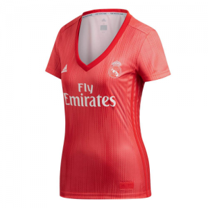Womens 18-19 Real Madrid 3rd Soccer Jersey Shirt Red