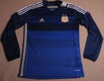 2014 Argentina Away Long Sleeve Soccer Jersey