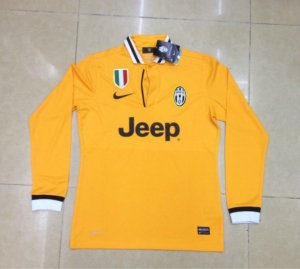 13-14 Juventus Away Yellow Long Sleeve Jersey Shirt