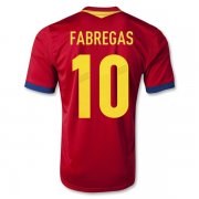2013 Spain #10 FABREGAS Red Home Replica Soccer Jersey Shirt