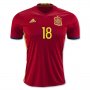 Spain Home Soccer Jersey 2016 JORDI ALBA #18