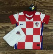 Children Croatia Home Soccer Suits 2020 EURO Shirt and Shorts