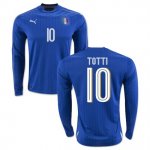 Italy Home Soccer Jersey 2016 10 Totti LS