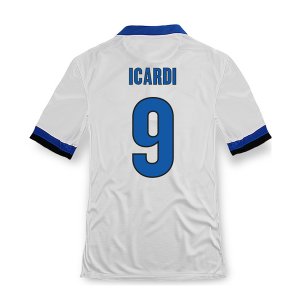 13-14 Inter Milan #9 Icardi Away White Soccer Jersey Shirt