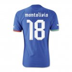 13-14 Italy #18 Montolivio Home Blue Soccer Jersey Shirt