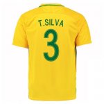 Brazil Home Soccer Jersey 2016/17 T.Silva 3