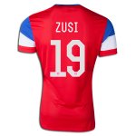 2014 USA #19 ZUSI Away White Soccer Jersey Shirt