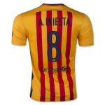 Barcelona Away Soccer Jersey Yellow 2015-16 A. INIESTA 8