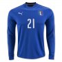 Italy Home Soccer Jersey 2016 PIRLO #21 LS