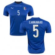 Italy Home Soccer Jersey 2016 5 Cannavaro