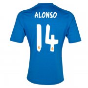 13-14 Real Madrid #14 Alonso Away Blue Soccer Jersey Shirt