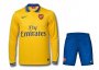 13-14 Arsenal Away Yellow Long Sleeve Kit(Shirt+Shorts)