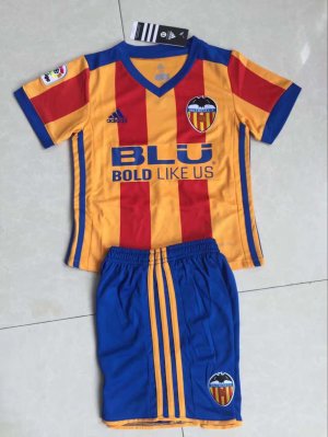 Kids Valencia Away Soccer Kit 2017/18 (Shirt+Shorts)