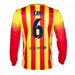 13-14 Barcelona #6 Xavi Away Long Sleeve Soccer Jersey Shirt