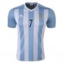 Argentina DI MARIA #7 Home Soccer Jersey 2015/16