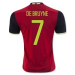 Belgium Home Soccer Jersey 2016 DE BRUYNE #7