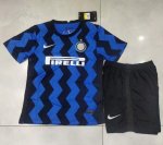 Children Inter Milan Home Soccer Suits 2020/21 Shirt and Shorts