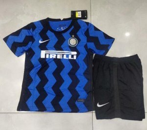 Children Inter Milan Home Soccer Suits 2020/21 Shirt and Shorts