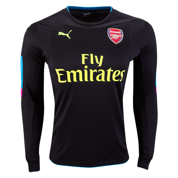 Arsenal Goalkeeper Soccer Jersey 16/17 LS Black