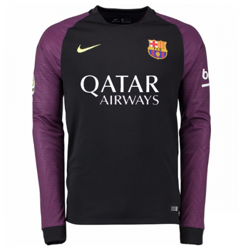 Barcelona Goalkeeper Soccer Jersey 16/17 LS Black