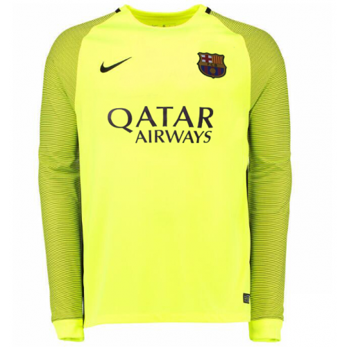 Barcelona Goalkeeper Soccer Jersey 16/17 LS Yellow