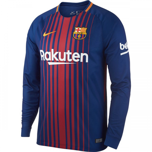 Barcelona Home Soccer Jersey Shirt 2017/18 LS