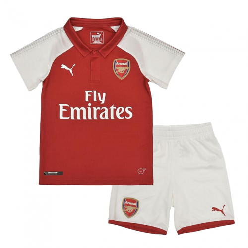 Arsenal Home Soccer Suits 2017/18 Shirt and Shorts Kids