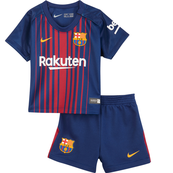 Barcelona Home Soccer Suits 2017/18 Shirt and Shorts Kids
